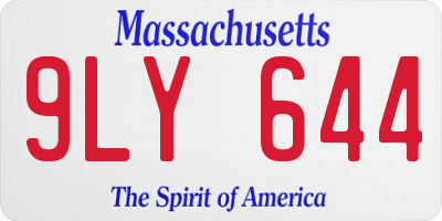 MA license plate 9LY644