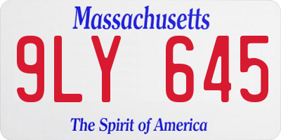 MA license plate 9LY645