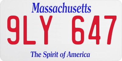 MA license plate 9LY647