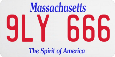 MA license plate 9LY666