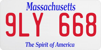 MA license plate 9LY668