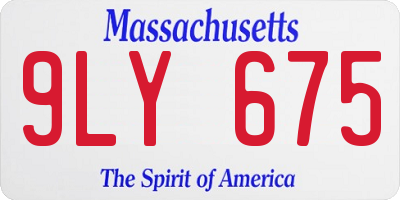 MA license plate 9LY675