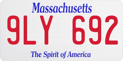 MA license plate 9LY692