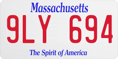MA license plate 9LY694