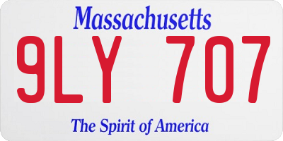 MA license plate 9LY707