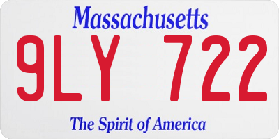 MA license plate 9LY722