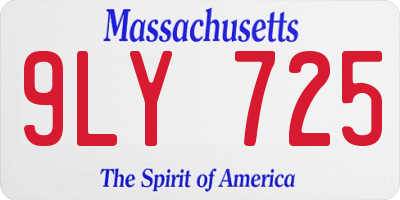 MA license plate 9LY725