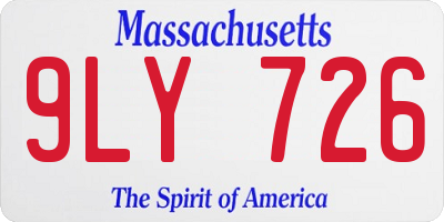 MA license plate 9LY726