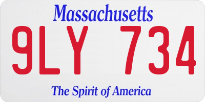 MA license plate 9LY734