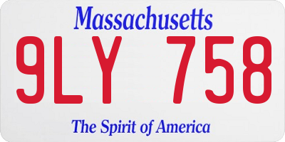 MA license plate 9LY758
