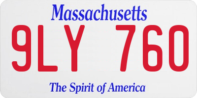 MA license plate 9LY760