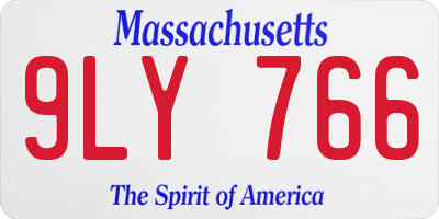 MA license plate 9LY766