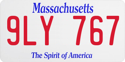 MA license plate 9LY767
