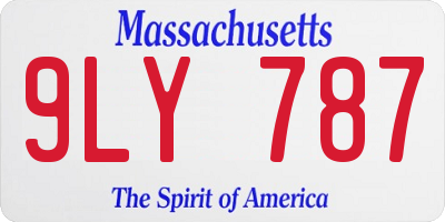 MA license plate 9LY787