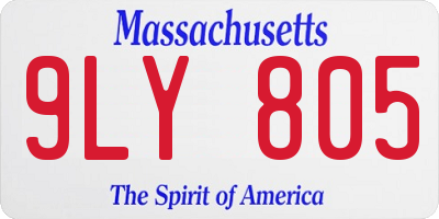 MA license plate 9LY805