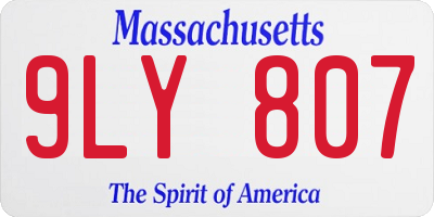MA license plate 9LY807