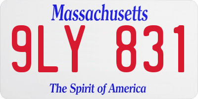 MA license plate 9LY831