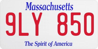 MA license plate 9LY850