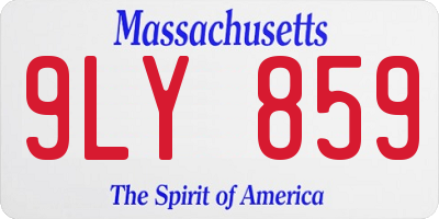 MA license plate 9LY859