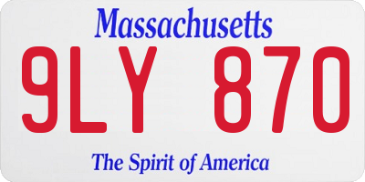 MA license plate 9LY870