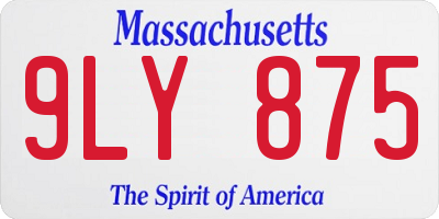 MA license plate 9LY875