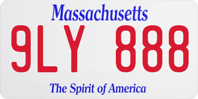 MA license plate 9LY888