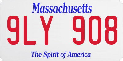 MA license plate 9LY908