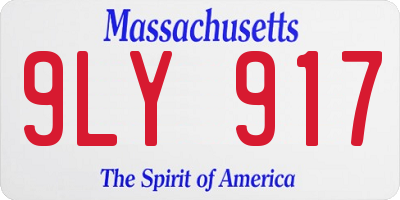 MA license plate 9LY917