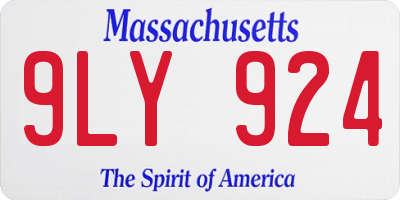 MA license plate 9LY924
