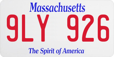 MA license plate 9LY926