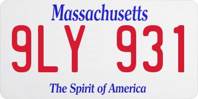 MA license plate 9LY931
