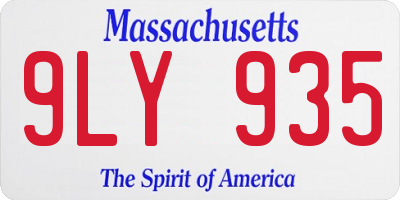 MA license plate 9LY935