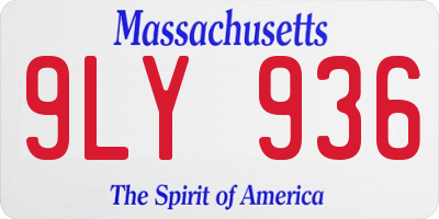 MA license plate 9LY936