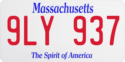 MA license plate 9LY937