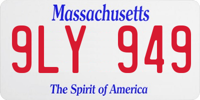 MA license plate 9LY949