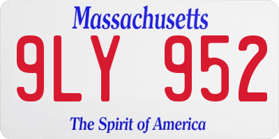 MA license plate 9LY952