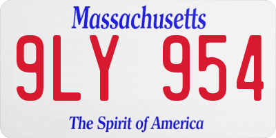 MA license plate 9LY954