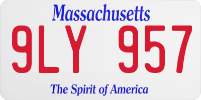 MA license plate 9LY957