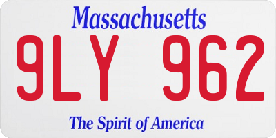 MA license plate 9LY962