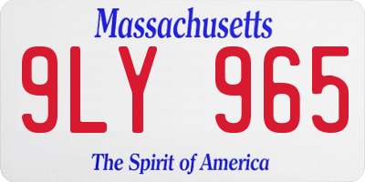 MA license plate 9LY965