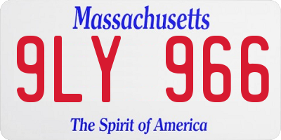 MA license plate 9LY966