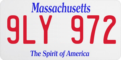 MA license plate 9LY972