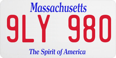 MA license plate 9LY980