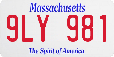 MA license plate 9LY981