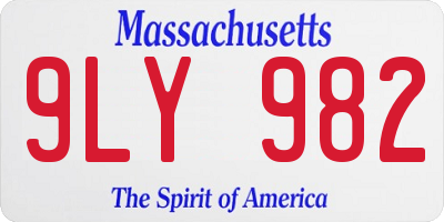 MA license plate 9LY982