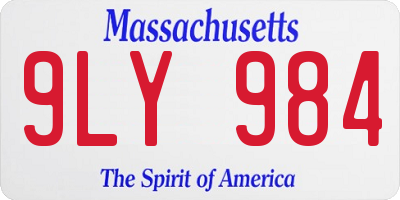 MA license plate 9LY984