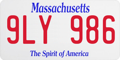 MA license plate 9LY986