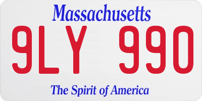MA license plate 9LY990