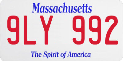 MA license plate 9LY992
