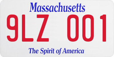 MA license plate 9LZ001